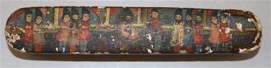 A 19th century Persian papier mache scribes case, 9in.